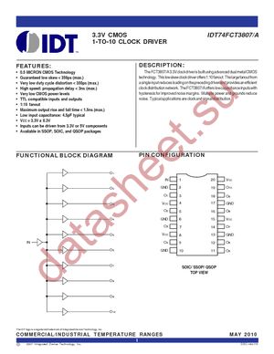 IDT74FCT3807APYG8 datasheet  